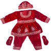 Baby Girl Velvet Heart Red Pasni Dress