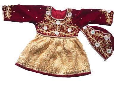 Baby Girl Vellvet Net Pasni Dress