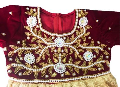 Baby Girl Vellvet Net Pasni Dress