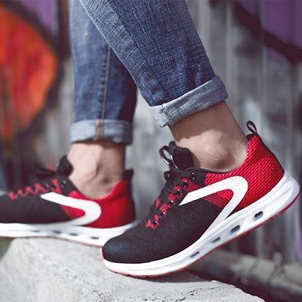 Caliber Men Lace Up Sport Shoes - Red