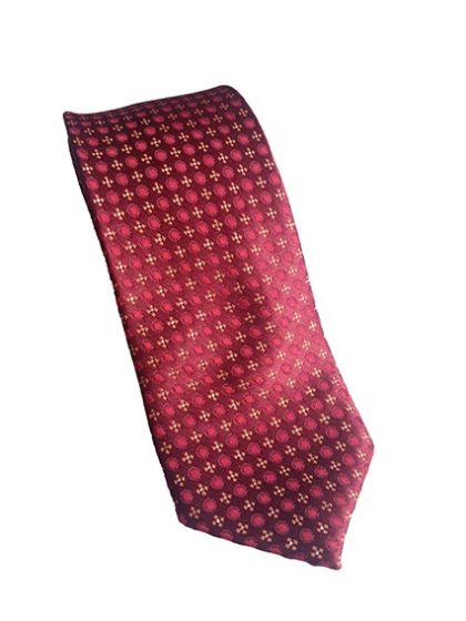 red dotted design tie