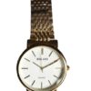white dial golden watch