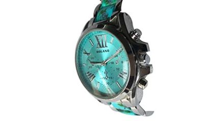 Blue Dial Printed Women Watch