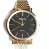 black dial golden watch