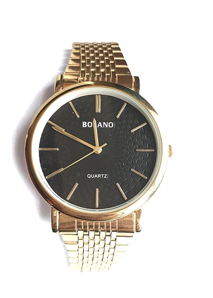 black dial golden watch