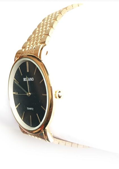 black dial golden watch