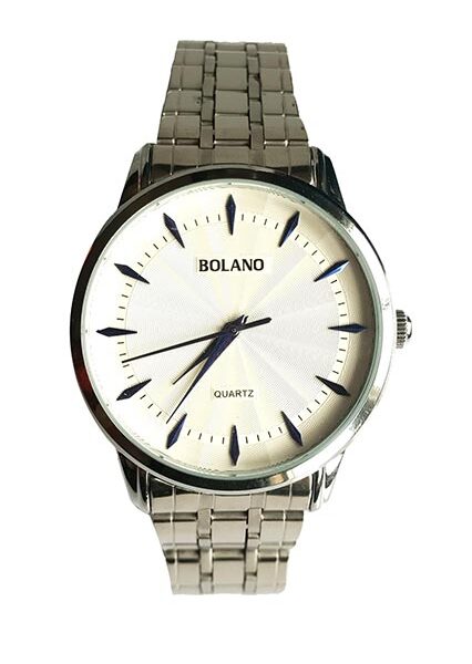 white dial analog watch