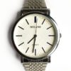 men silver strap watch