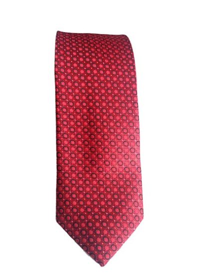 red dotted design tie