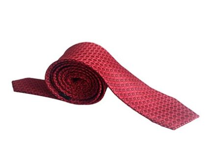 red dotted design tie