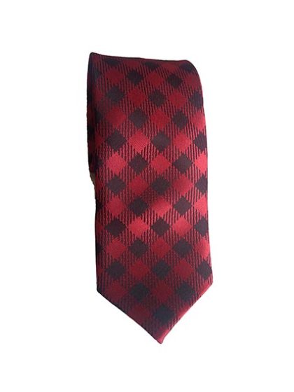 Red & Black Check Tie