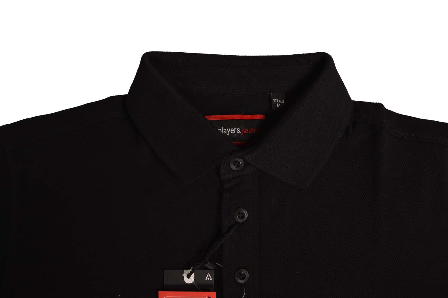 John Players Men Black Polo T-Shirt - KAPADAA.COM