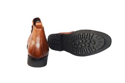 Caliber Men Zip Up Leather Boot - Coffee