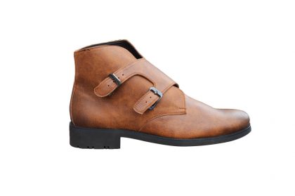 Caliber Double Monk Strap Leather Boot