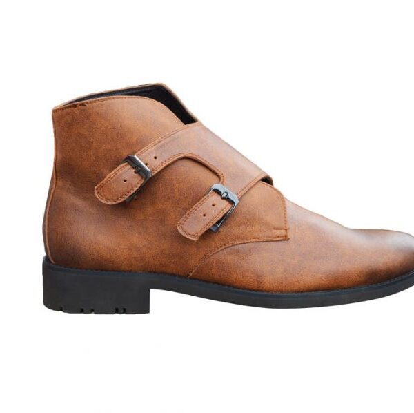 Caliber Double Monk Strap Leather Boot