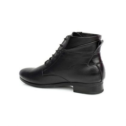 Caliber Men Lace Up Leather Boots - Black