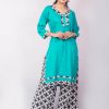 Aqua Green Printed Kurtis