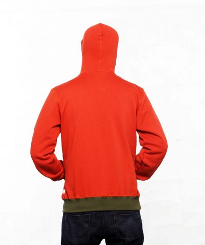 Orange Pullover Hoodie With Mask