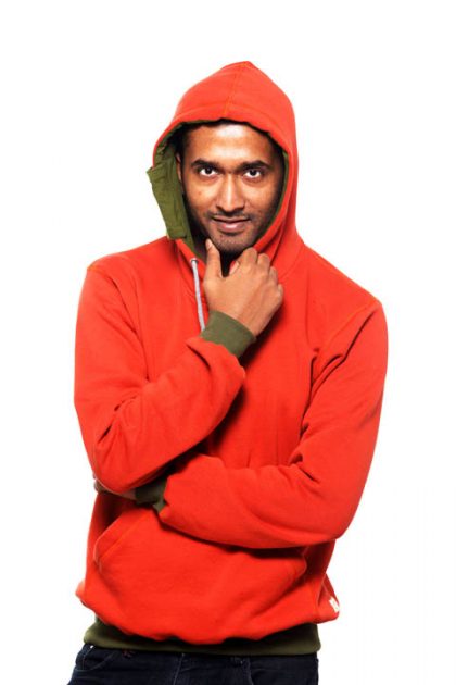 Orange Pullover Hoodie With Mask