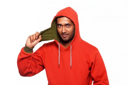 Orange Pullover Hoodie With Mask