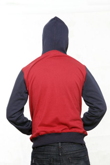 Maroon & Navy Pullover Hoodie with Mask