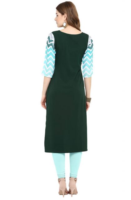 Women Dark Green Printed Kurtis