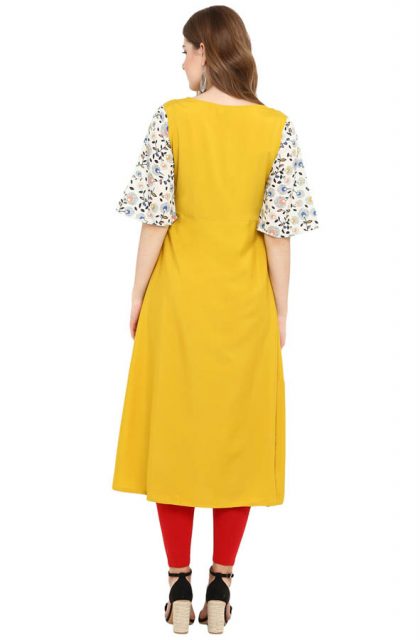 A-line Floral Printed Kurtis for Women