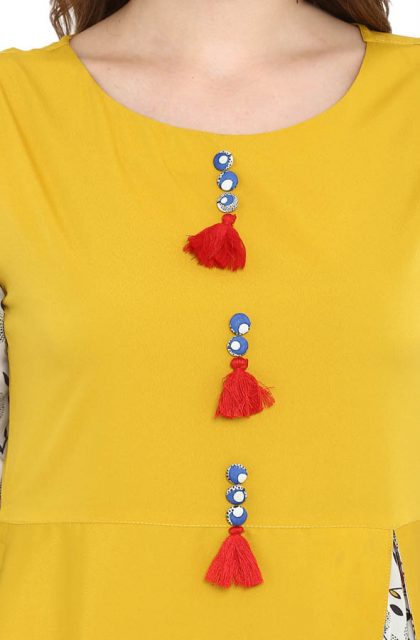 A-line Floral Printed Kurtis for Women