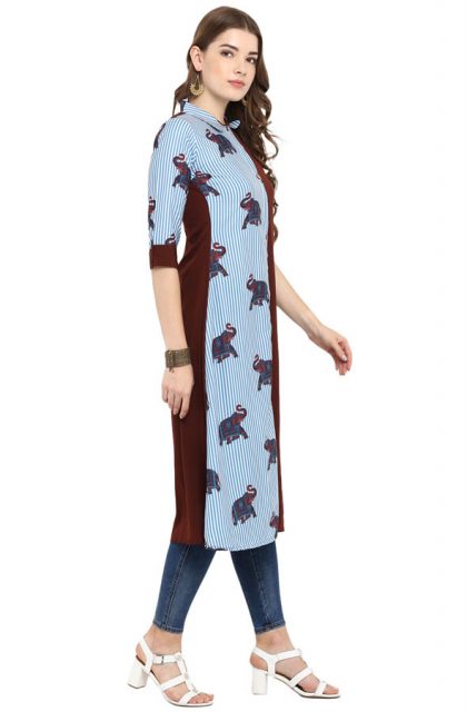 Animal Printed A-line Kurtis