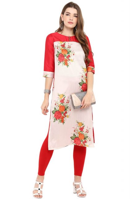 Women Tunic Tops Poly Silk Kurtis