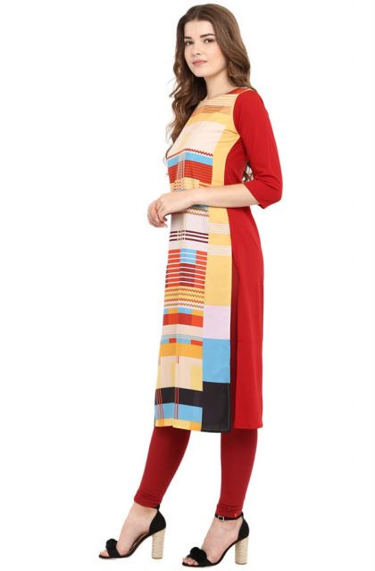 Geometric Printed Multicolored Kurtis