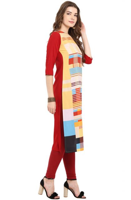 Geometric Printed Multicolored Kurtis