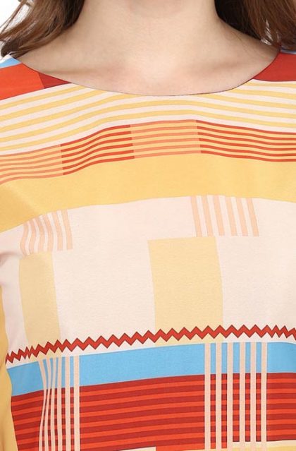 Geometric Printed Multicolored Kurtis