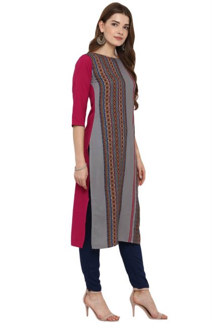 Geometric Printed Grey Kurtis