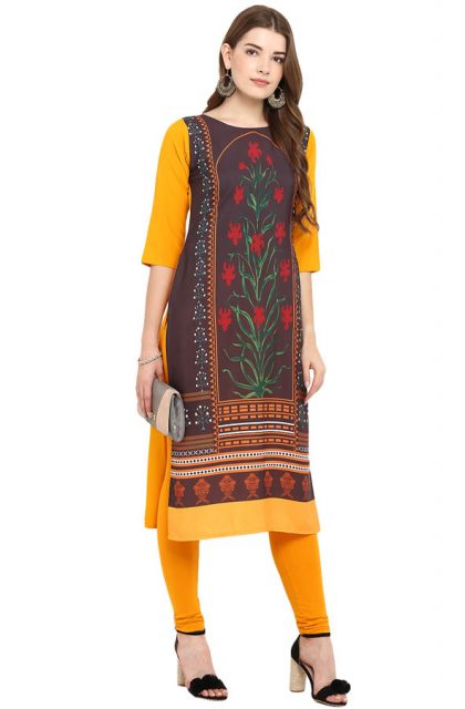 Floral Printed Multicolored Kurtis