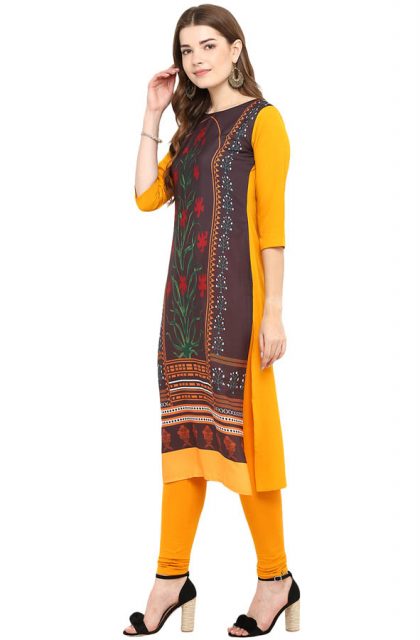 Floral Printed Multicolored Kurtis