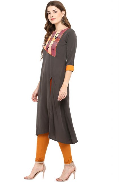Women Printed Kurtis - Grey