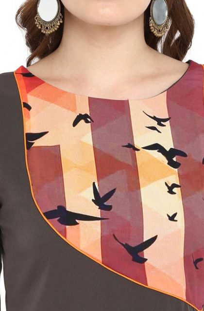 Women Printed Kurtis - Grey