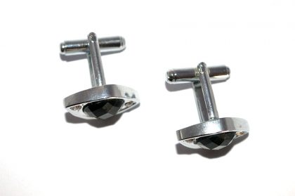 Luxury Black Stone Oval Desing Cufflinks