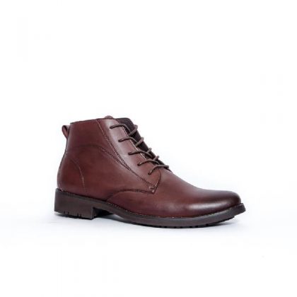 Caliber Men Lace Up Boots - Wine Red