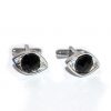 Luxury Black Stone Oval Desing Cufflinks