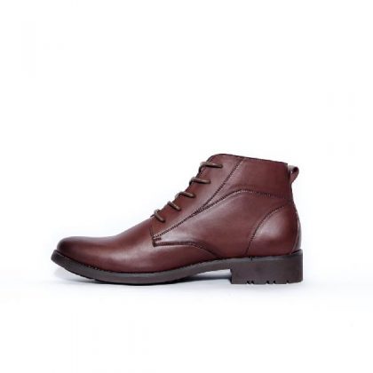 Caliber Men Lace Up Boots - Wine Red