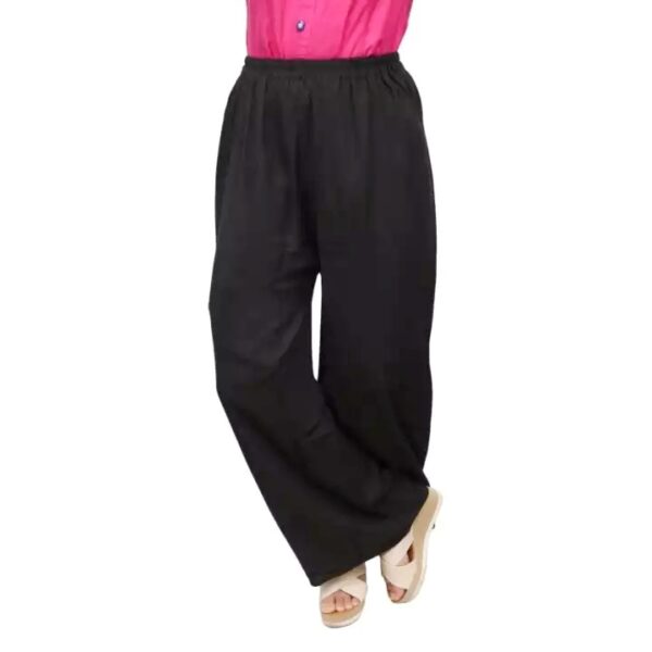 Women Solid Black Palazzo