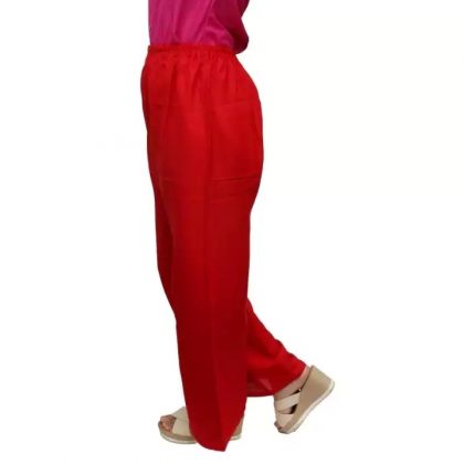 women solid red palazzo