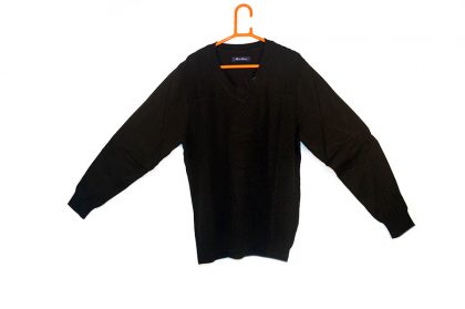 Knitted Design Black Sweater