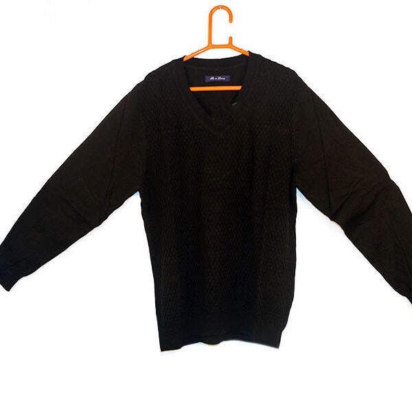 Knitted Design Black Sweater