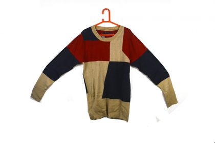 colored-blocked multicolored sweater