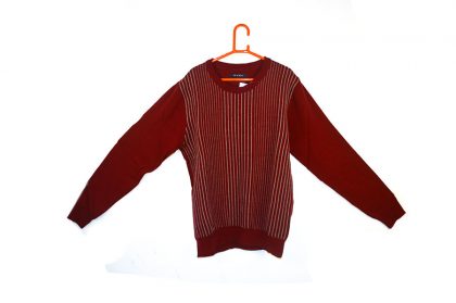 Knitted Design Striped Sweater