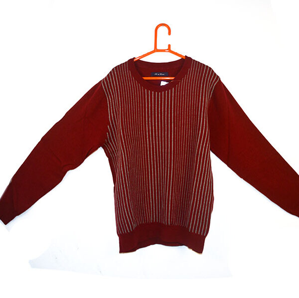 Knitted Design Striped Sweater