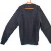 Knitted Design Navy Blue Sweater